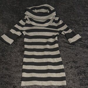 Premise Black and Gray Striped Sweater